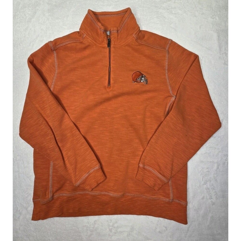 Tommy Bahama Cleveland Browns Orange Medium Quarter Zip